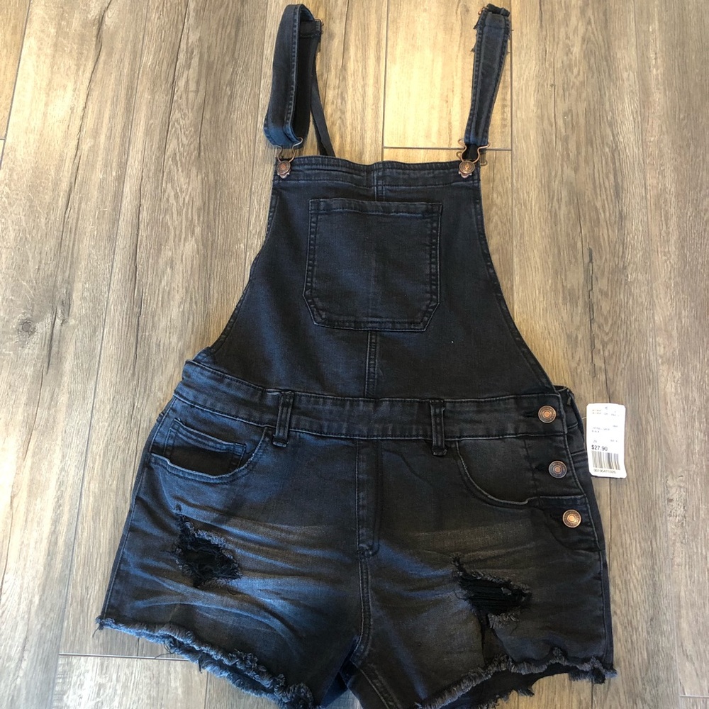 Forever21 DarkWashed Denim Short Overalls size 29